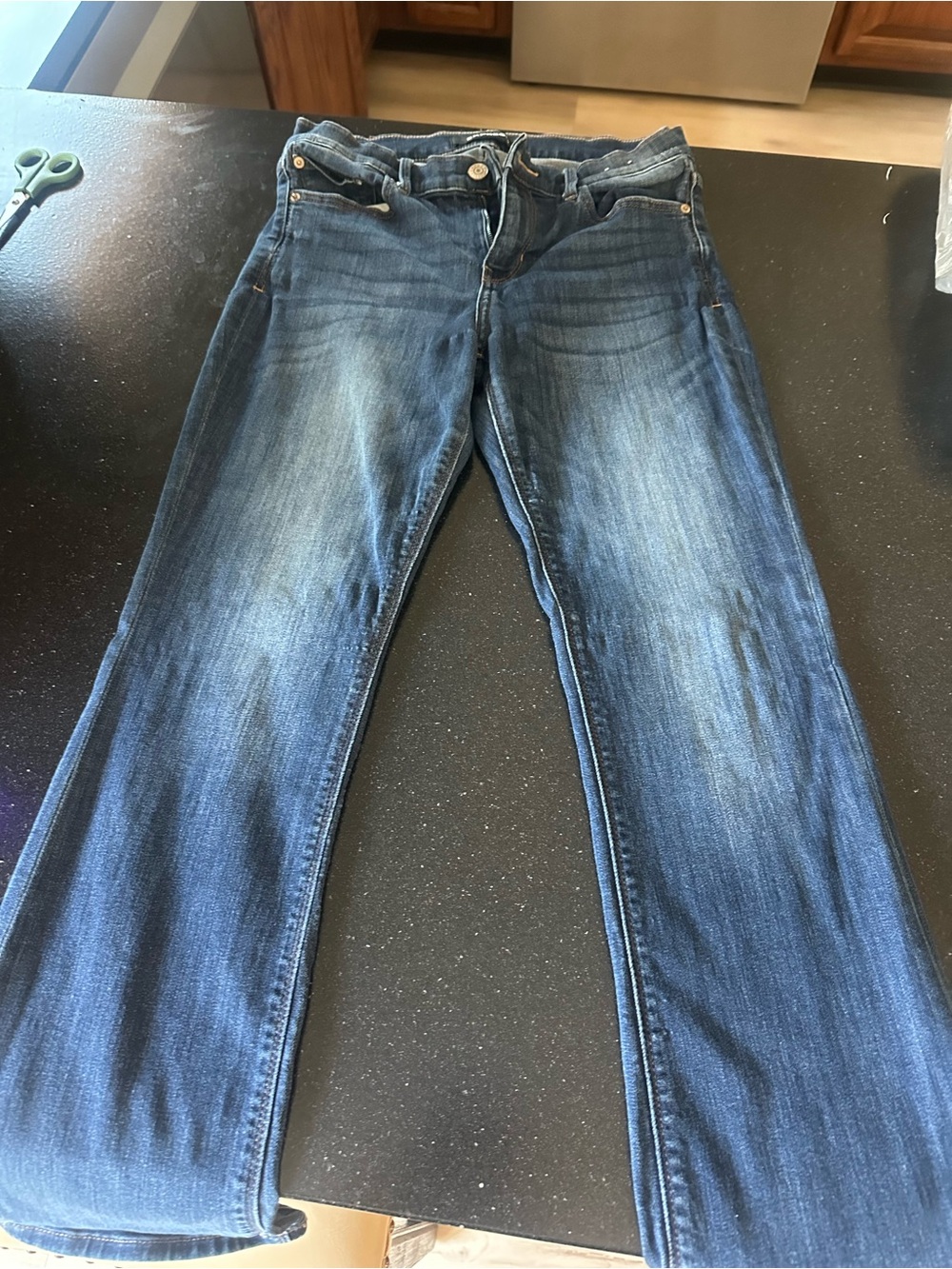 Express Women's Boot Cut Jeans in Dark Blue Wash